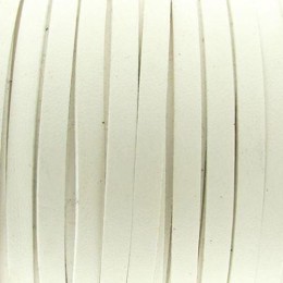 Cordão de Camurça 5 mm Branco c/ Couro 5 metros