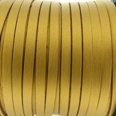 Cordão de Camurça 3 mm Dourado c/ Couro 5 metros