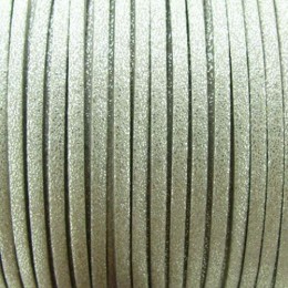 Cordão de Camurça 3 mm Prata c/ Gliter 5 metros