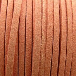 Cordão de Camurça 3 mm Salmão 5 metros