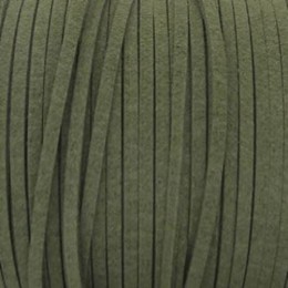 Cordão de Camurça 3 mm Verde Militar 5 metros