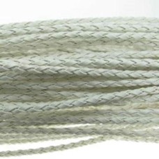 Fio Couro Ecológico Trançado Branco 3 mm 1 metro