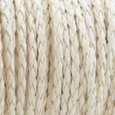 Fio Couro Ecológico Trançado Marfim 3 mm 1 metro