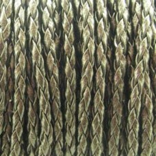 Fio Couro Ecológico Trançado Ouro Velho 3 mm 1 metro