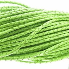 Fio Couro Ecológico Trançado Verde 4 mm 1 metro