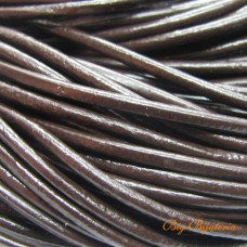 Fio de couro natural café 2.5 mm 1 metro