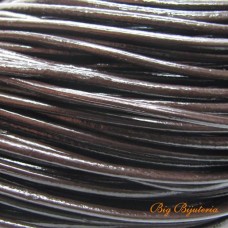 Fio de couro natural café 3 mm 1 metro