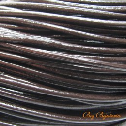 Fio de couro natural café 3 mm 1 metro