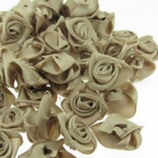 Flor de Tecido 15 mm Marrom Claro 10  unidades