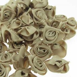 Flor de Tecido 15 mm Marrom Claro 10  unidades
