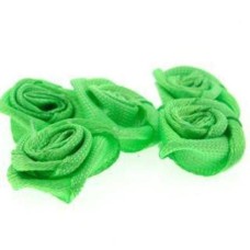 Flor de Tecido Verde Claro 15 mm 10  unidades