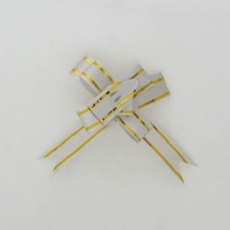 Laço Fácil Prata c/ Dourado Médio 10  unidades