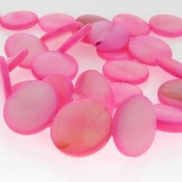 Madrepérola Pastilha Rosa 15x15 mm 1 Fio com aprox. 22  unidades