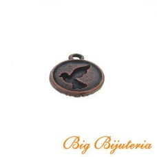 Medalha Cobre 12x12x02 mm Paz 3  unidades
