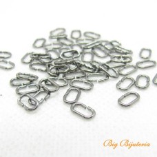 Argola oval grafite 05.5x02.3 mm latão 10 g 180 unidades