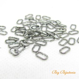 Argola oval grafite 05.5x02.3 mm latão 10 g 180 unidades