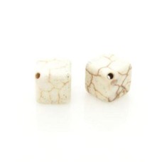 Pedra Howlita Quadrado 10x10 mm 5  unidades
