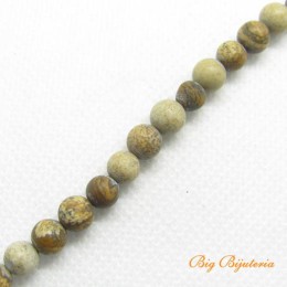 Fio de Pedra Jaspe Madeira 6 mm 68 Unidades