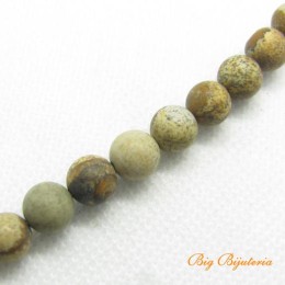 Fio de Pedra Jaspe Madeira 8 mm 50 aprox. Unidades