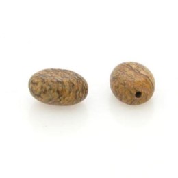 Pedra Jaspe Madeira Oval 05X07 mm 10  unidades
