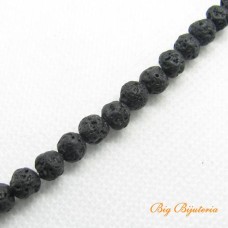 Fio de Pedra Vulcânica Bola 6 mm 1 fio aprox. 63  unidades