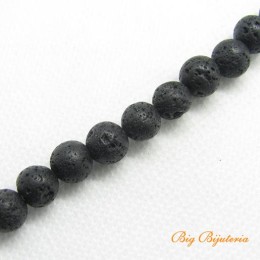 Fio de Pedra Vulcânica Bola 8 mm 1 fio aprox. 48  unidades