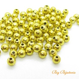 Pérola ABS dourado 04 mm 25 gramas  aprox. 600 unidades