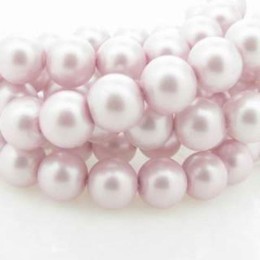 Pérola de Vidro 10 mm Fosco Rosa Fio 86 unidades