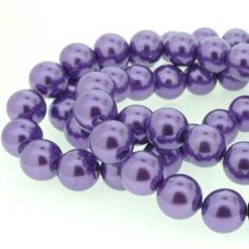 Pérola de Vidro Roxo 10 mm Fio 86  unidades