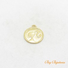 Pingente barbie ouro flash 25x25 mm 1 unidade