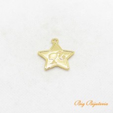 Pingente barbie ouro flash 25x25 mm estrela 1 unidade