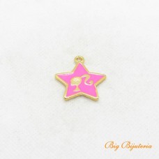 Pingente barbie ouro flash 25x25 mm pink 1 unidade