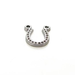 Pingente Grafite 15x17x02 mm Ferradura 3  unidades