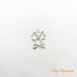 Pingente níquel 25x18 mm menina 1 unidade