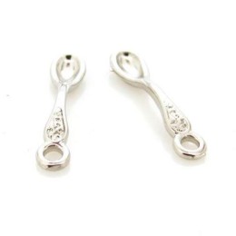 Pingente Níquel 26x05x02 mm Colher 3  unidades