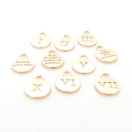 Pingente Ouro Flash 10 mandamentos 15 mm 10  unidades