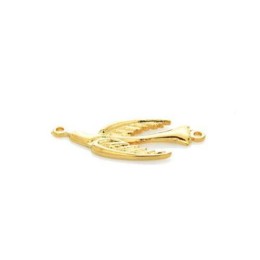 Pingente Ouro Flash 18x44x02 mm Passaro 3  unidades