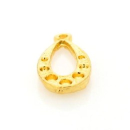 Pingente Ouro Flash 20x10 mm Gota 5  unidades