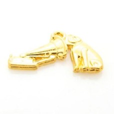 Pingente Ouro Flash 25x15 mm Cachorro 3  unidades