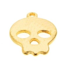 Pingente Ouro Flash 26 mm Caveira 3  unidades