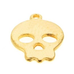 Pingente Ouro Flash 26 mm Caveira 3  unidades