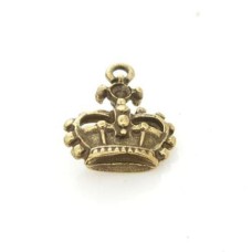 Pingente Ouro Velho 18x15 mm Coroa 5  unidades
