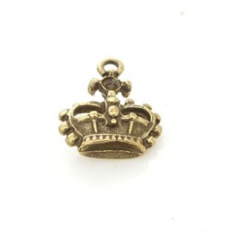 Pingente Ouro Velho 18x15 mm Coroa 5  unidades