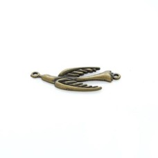 Pingente Ouro Velho 18x44x02 mm Passaro 3  unidades