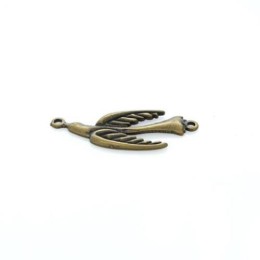 Pingente Ouro Velho 18x44x02 mm Passaro 3  unidades