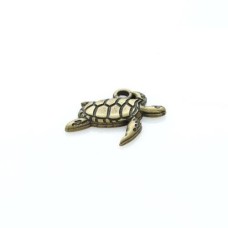 Pingente Ouro Velho 21x25x02 mm Tartaruga 3  unidades