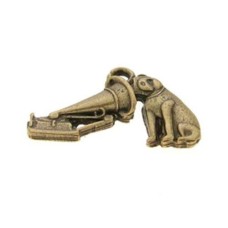 Pingente Ouro Velho 23x15 mm cachorro 3  unidades