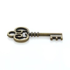 Pingente Ouro Velho 40x20 mm Chave 3  unidades