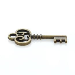 Pingente Ouro Velho 40x20 mm Chave 3  unidades