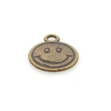 Pingente Ouro Velho Smile 12 mm 5  unidades